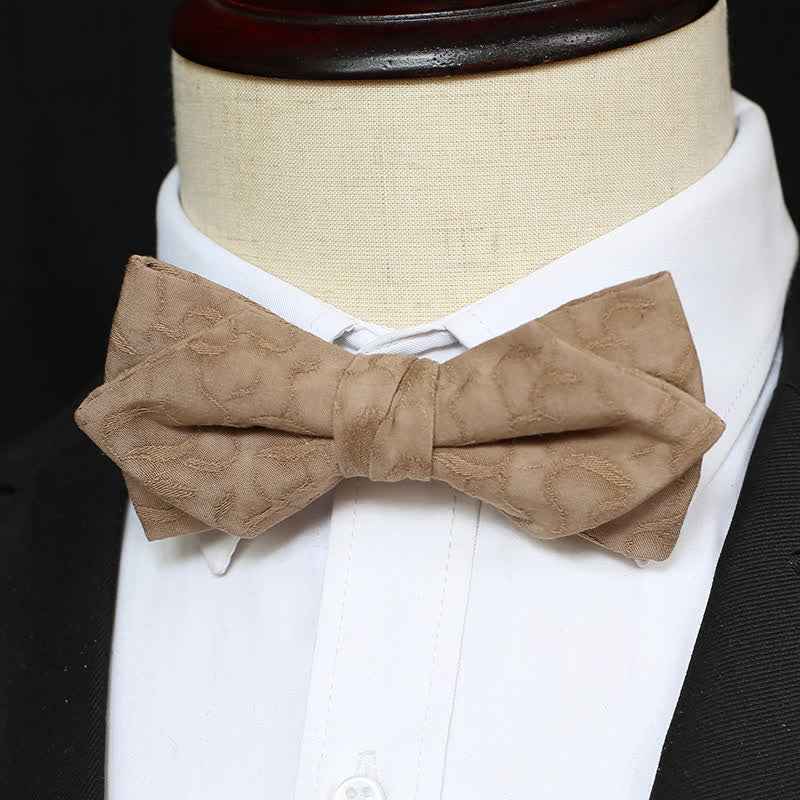Men's Khaki Vine Grain Bow Tie