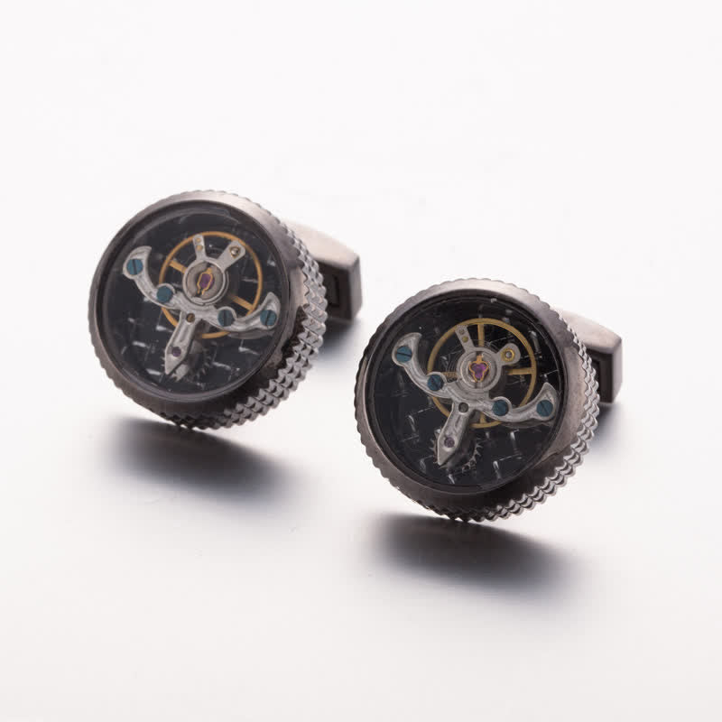 Men's Cool Tourbillon Mechanical Watch Cufflinks - image 5