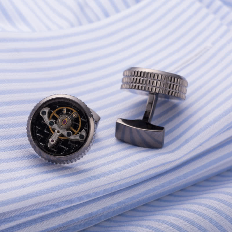 Men's Cool Tourbillon Mechanical Watch Cufflinks - image 3