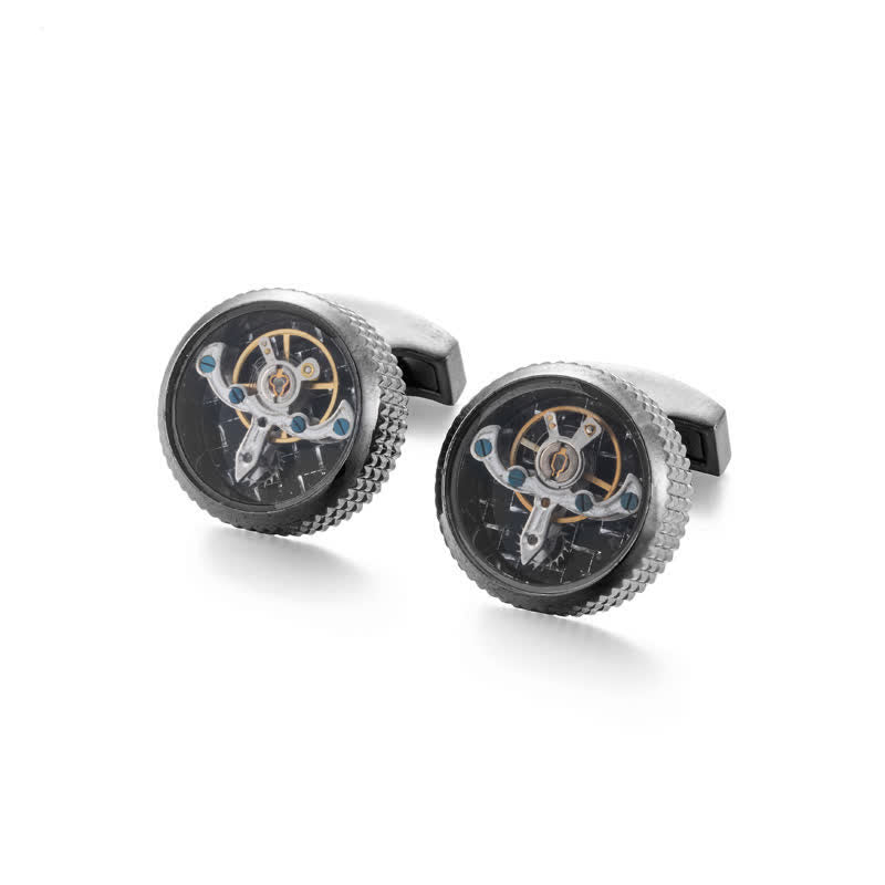 Men's Cool Tourbillon Mechanical Watch Cufflinks - image 4