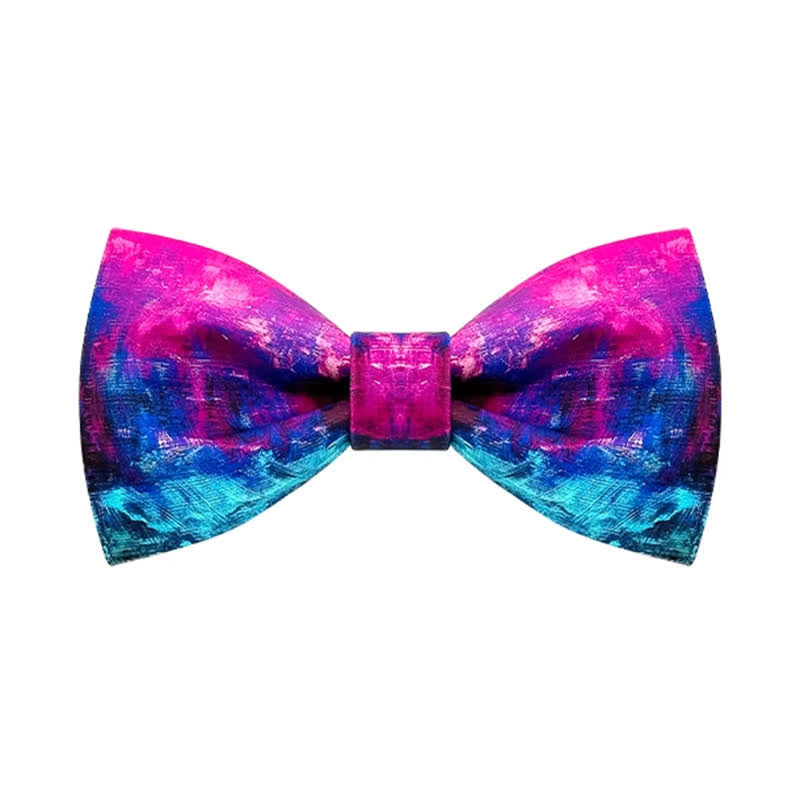 Men's Fantastic Purple & Blue Oil Painting Bow Tie