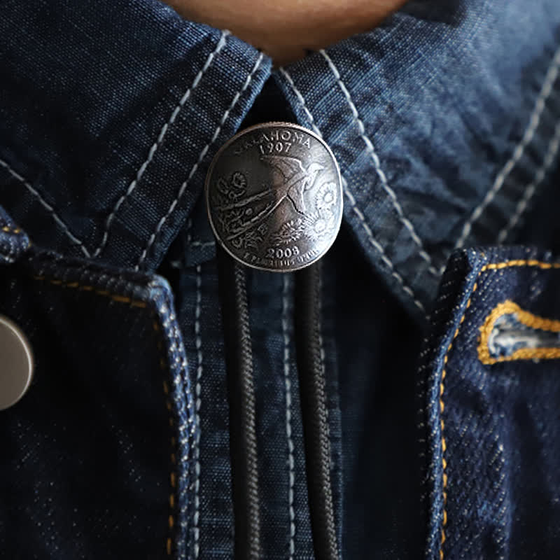 Swallow Scissor-Tail Bird Coin Bolo Tie