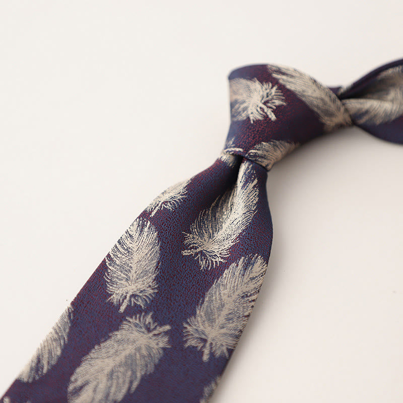 Men's Vintage Jacquard Fluttering Feathers Necktie