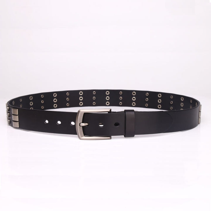 Genuine Leather Waistband For Men Punk Rivet Belt