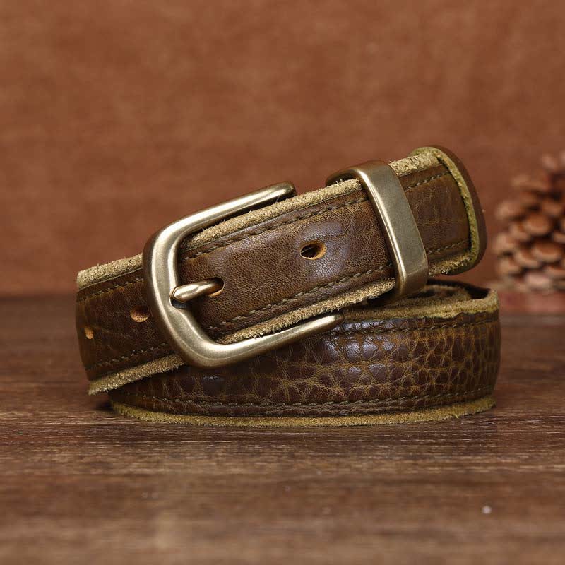 Rough Texture Water Ripple Vintage Detailed Leather BVelt