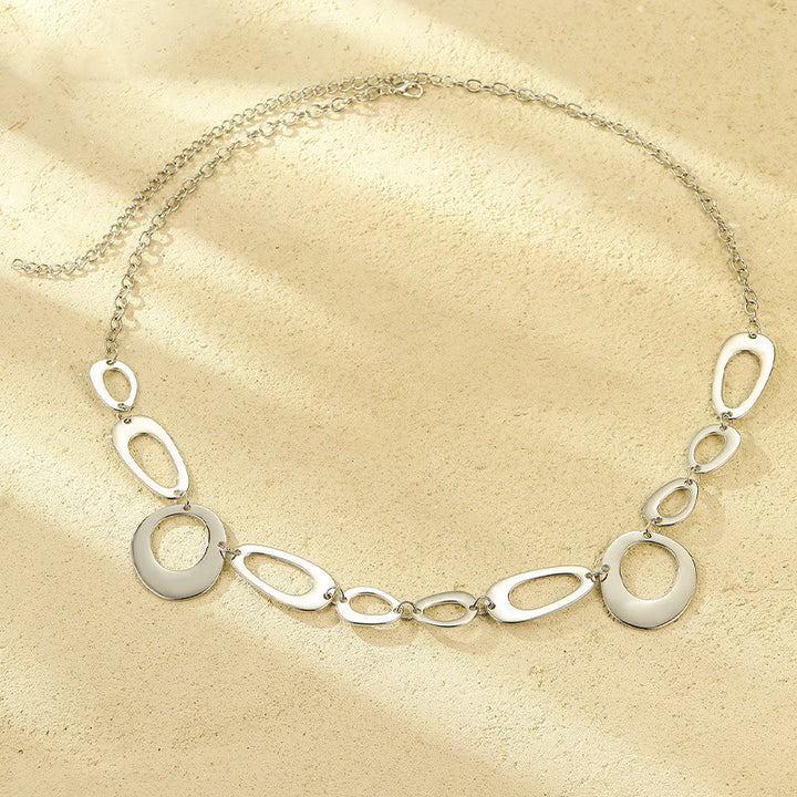 Women's Silver Ring Chain Belt Metal Waist Chain