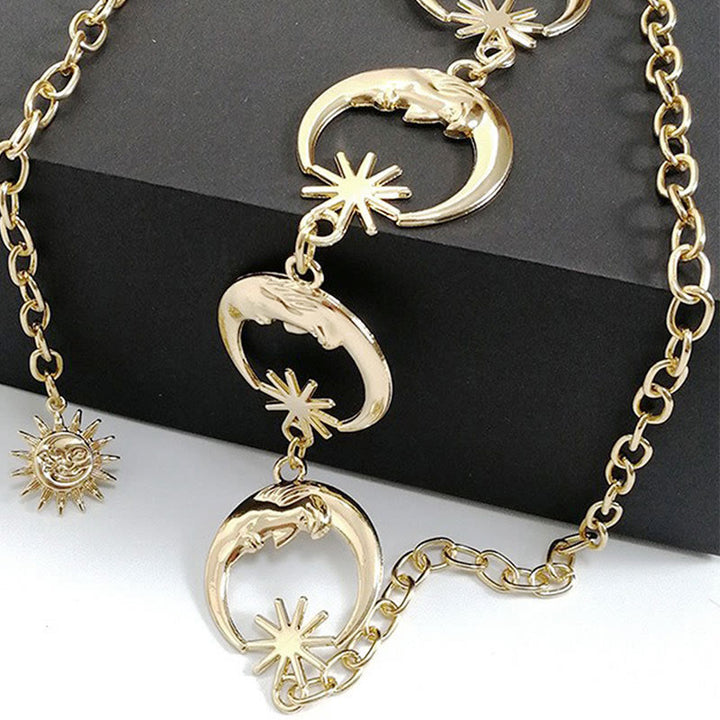 Women's Moon And Star Chain Belt Metal Waist Chain