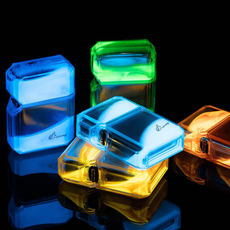 Cool Fluorescent Color Quicksand Refillable Butane Lighter
