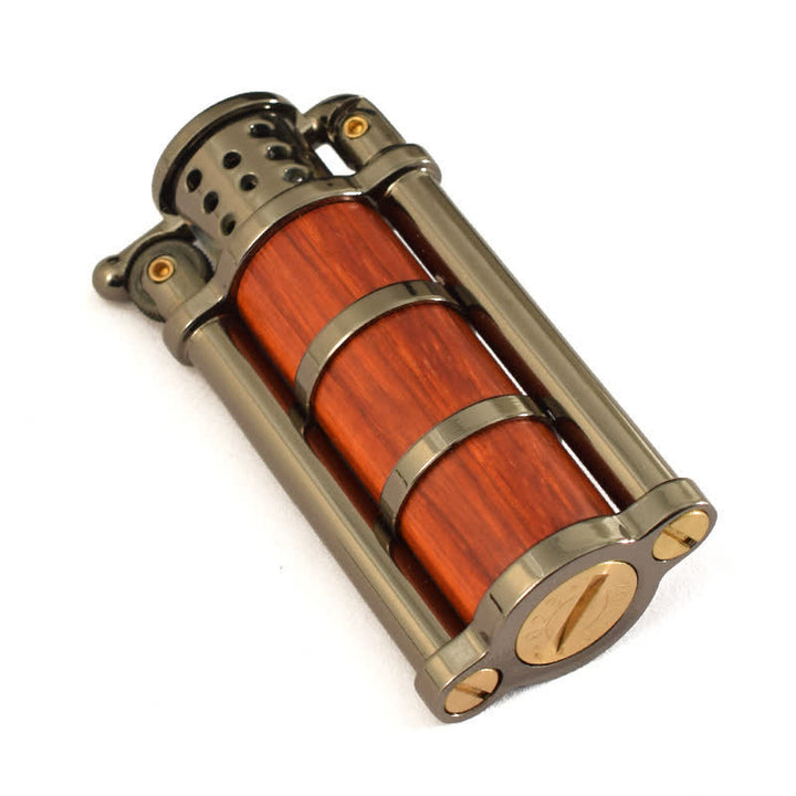 Antique Style Wooden Shell Refillable Kerosene Lighter