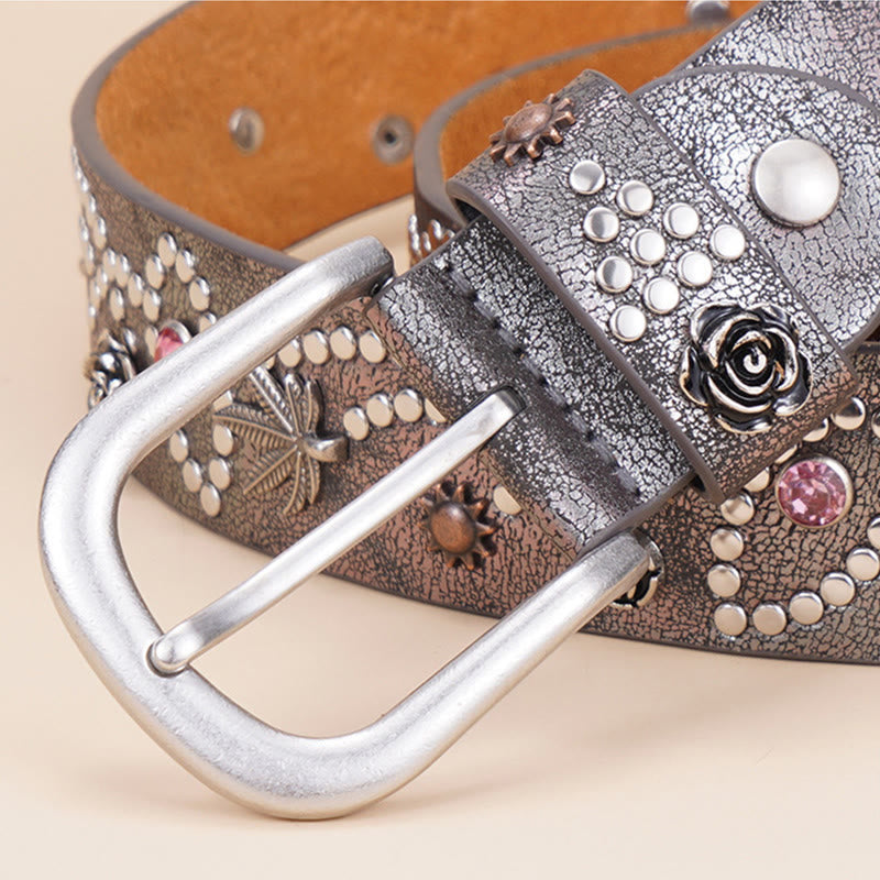 Women's Western Cowgirl Rivet Pin Buckle Belt