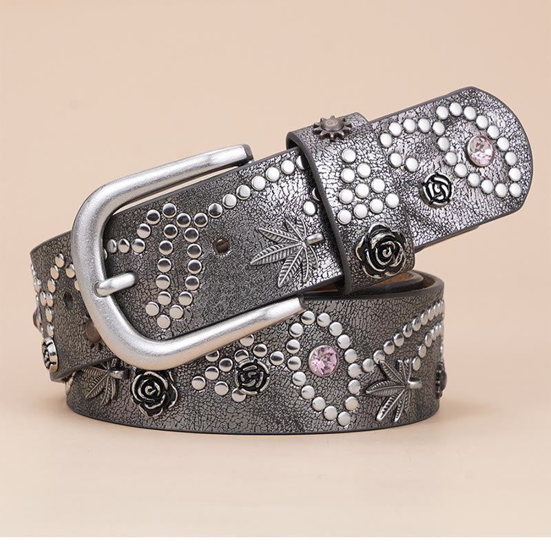 Women's Western Cowgirl Rivet Pin Buckle Belt