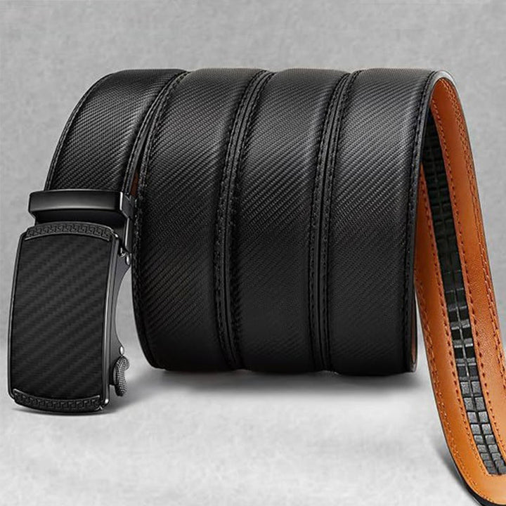 Men's Business Sliding Ratchet Geniune Leather Belt