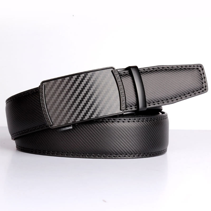 Men's Business Sliding Ratchet Geniune Leather Belt