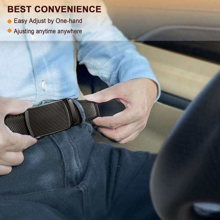 Men's Business Sliding Ratchet Geniune Leather Belt