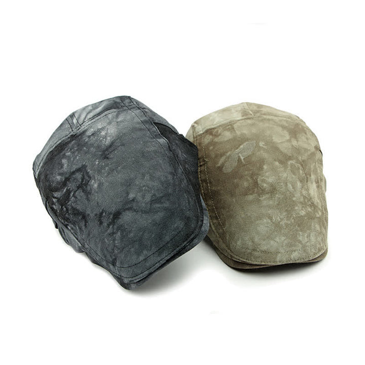 Vintage Style Tie-dyed Cotton Newsboy Beret Hat