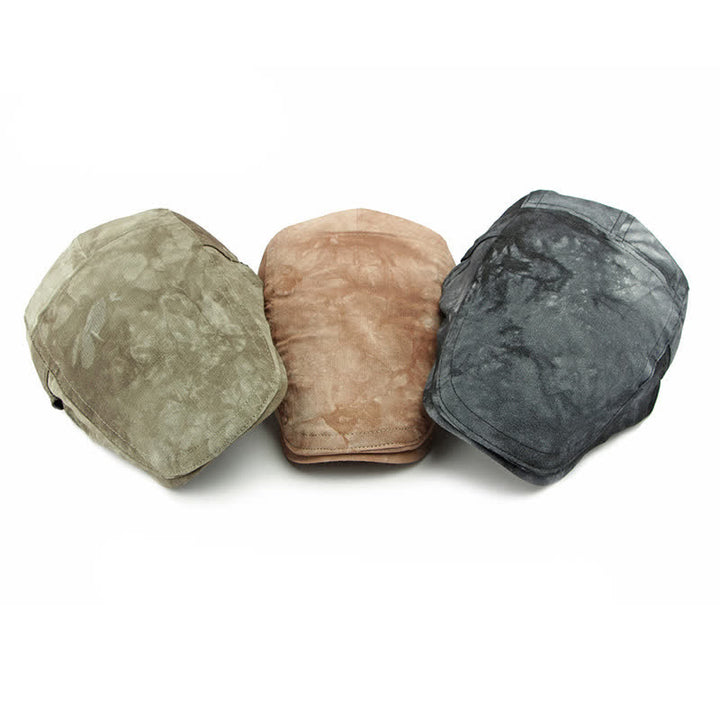 Vintage Style Tie-dyed Cotton Newsboy Beret Hat