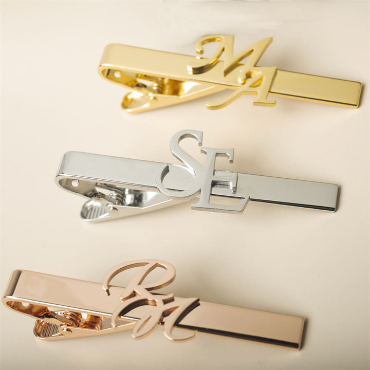 Custom Your Initial Letter Wedding Tie Bar For Neckties