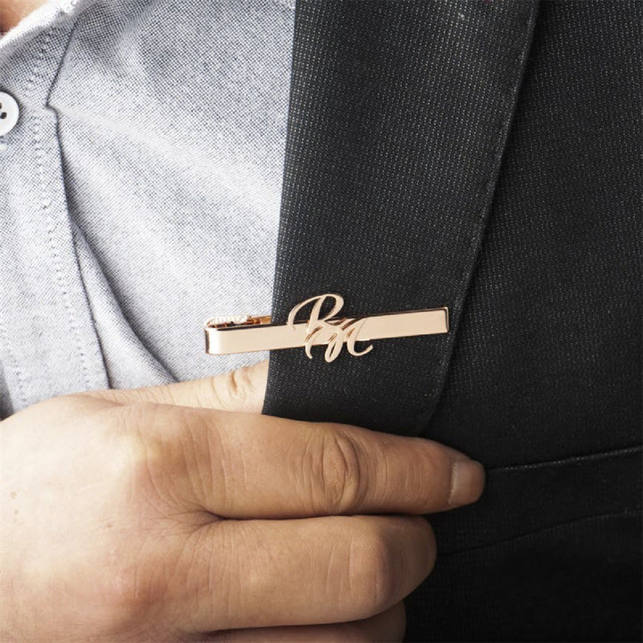Custom Your Initial Letter Wedding Tie Bar For Neckties