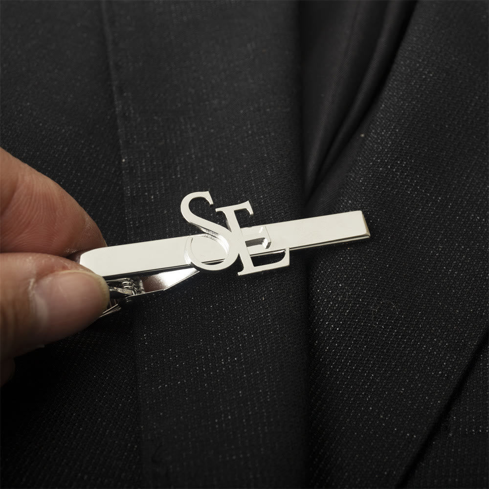 Custom Your Initial Letter Wedding Tie Bar For Neckties