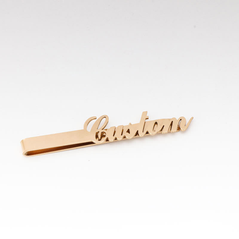 Custom Your Name Wedding Tie Bar For Suit