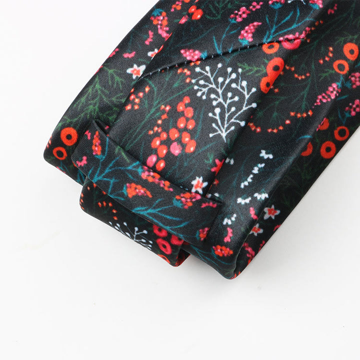 Men's Forest Berry Floral Pattern Necktie