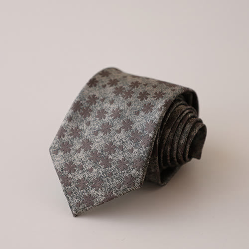 Men's Chocolate Flowers Mini Floral Pattern Necktie