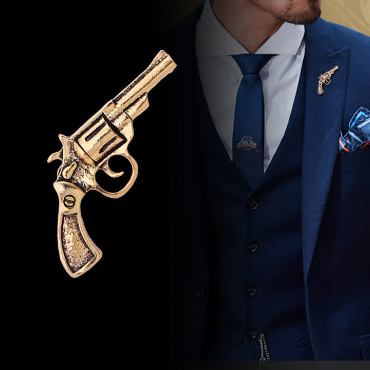 Men's Mini Vintage Domineering Pistol-Shape Brooch