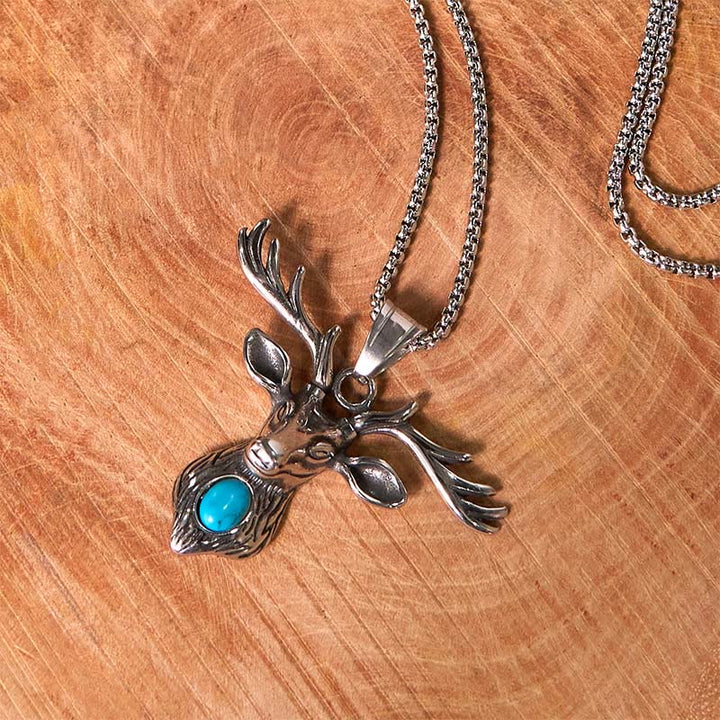 Deer Flag DIY Hidden Knife Belt Buckle With Elk Head Pendant Bundle Set