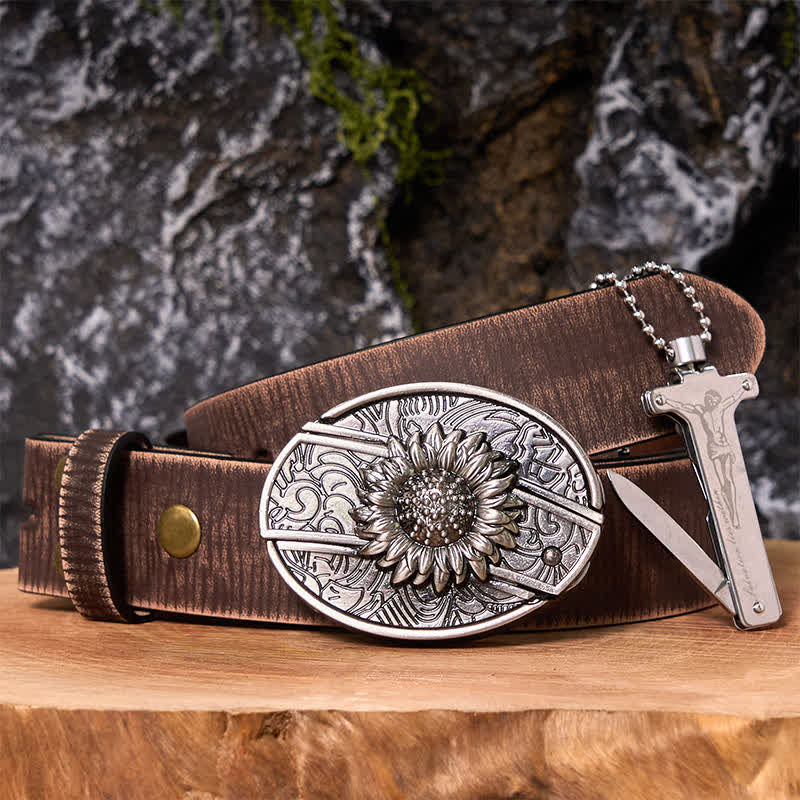 Poker Ace DIY Hidden Knife Belt Buckle Black Ice Lighter Bundle Set