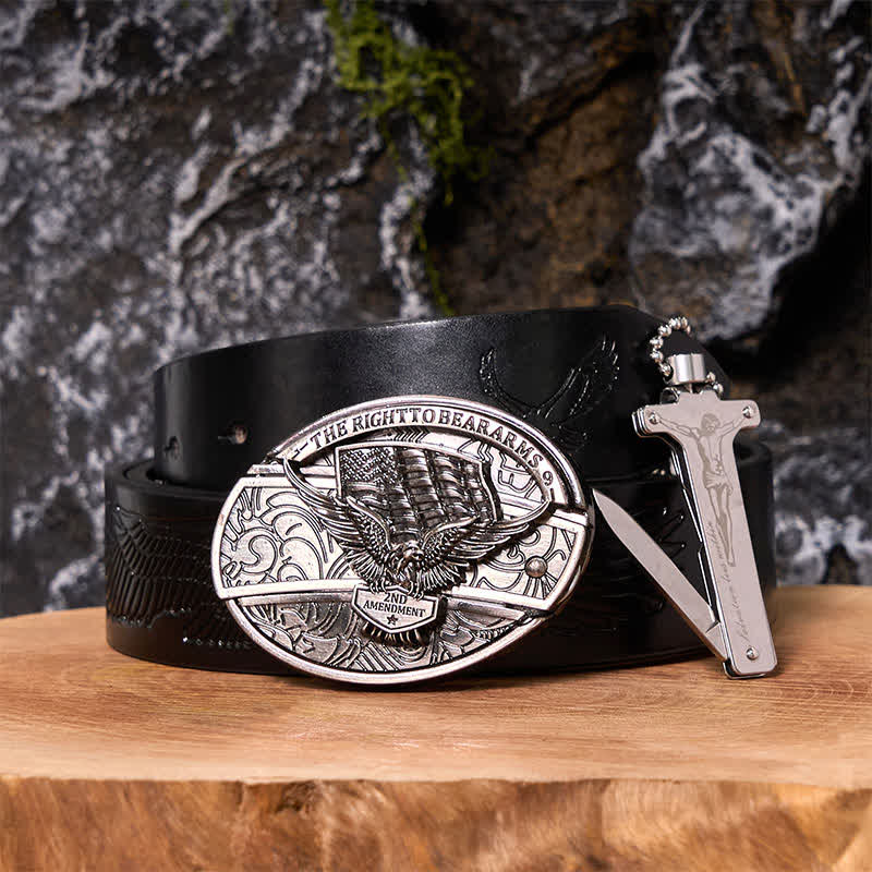 Poker Ace DIY Hidden Knife Belt Buckle Black Ice Lighter Bundle Set