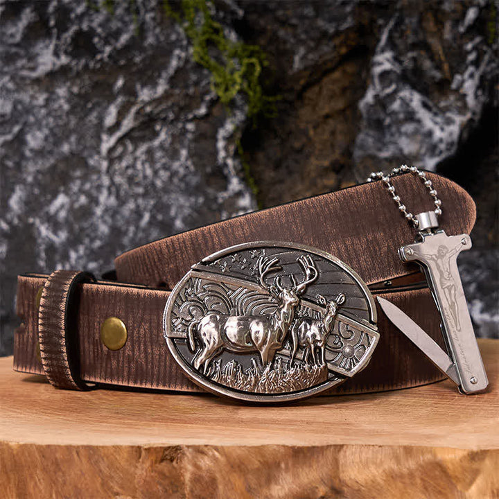 Poker Ace DIY Hidden Knife Belt Buckle Black Ice Lighter Bundle Set