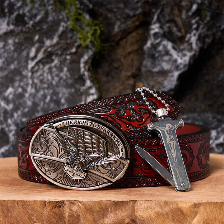 Poker Ace DIY Hidden Knife Belt Buckle Black Ice Lighter Bundle Set