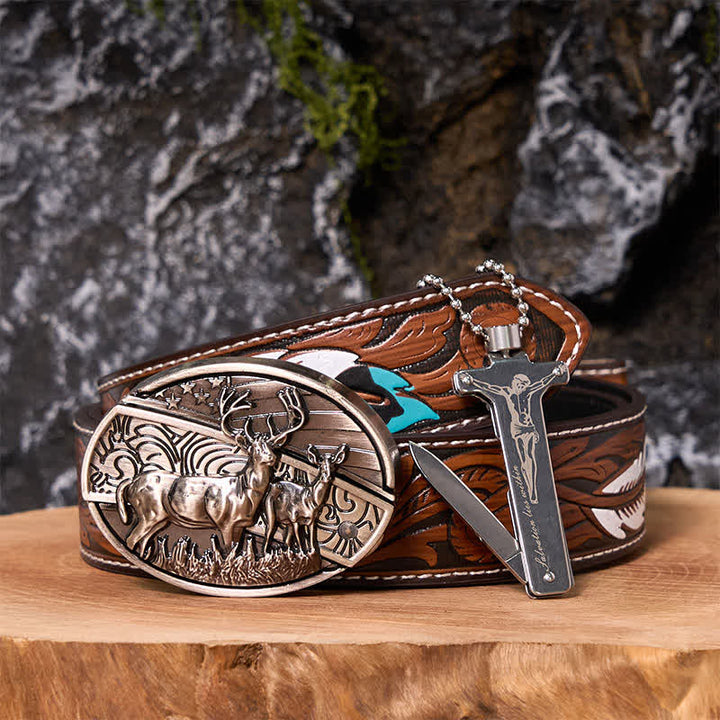 Poker Ace DIY Hidden Knife Belt Buckle Black Ice Lighter Bundle Set