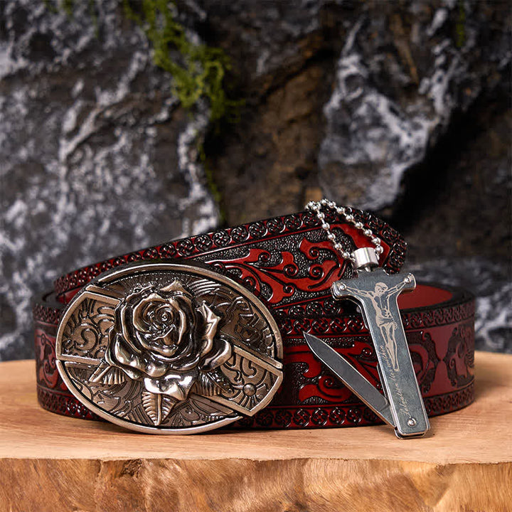 Poker Ace DIY Hidden Knife Belt Buckle Black Ice Lighter Bundle Set