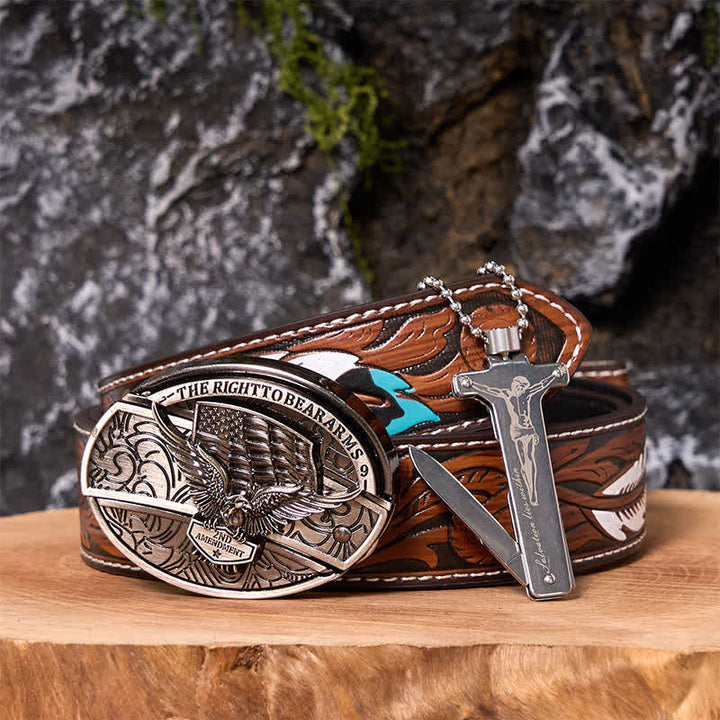 Poker Ace DIY Hidden Knife Belt Buckle Black Ice Lighter Bundle Set