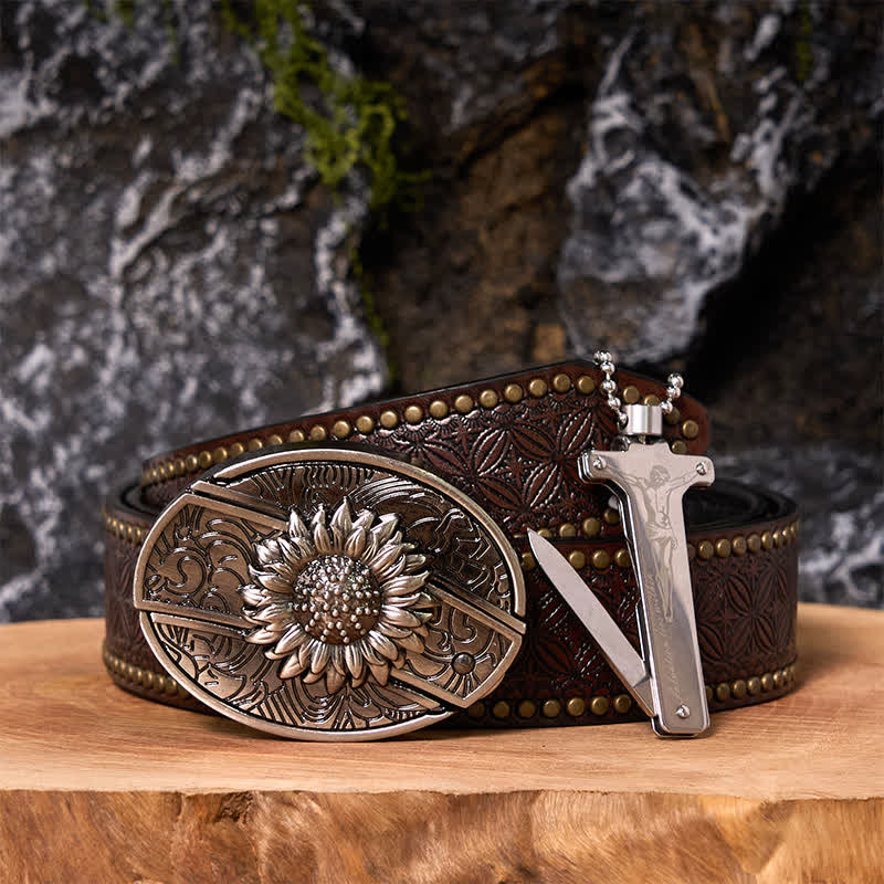 Poker Ace DIY Hidden Knife Belt Buckle Black Ice Lighter Bundle Set