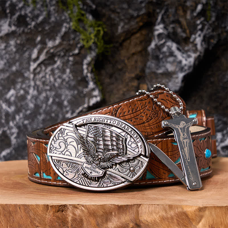 Poker Ace DIY Hidden Knife Belt Buckle Black Ice Lighter Bundle Set