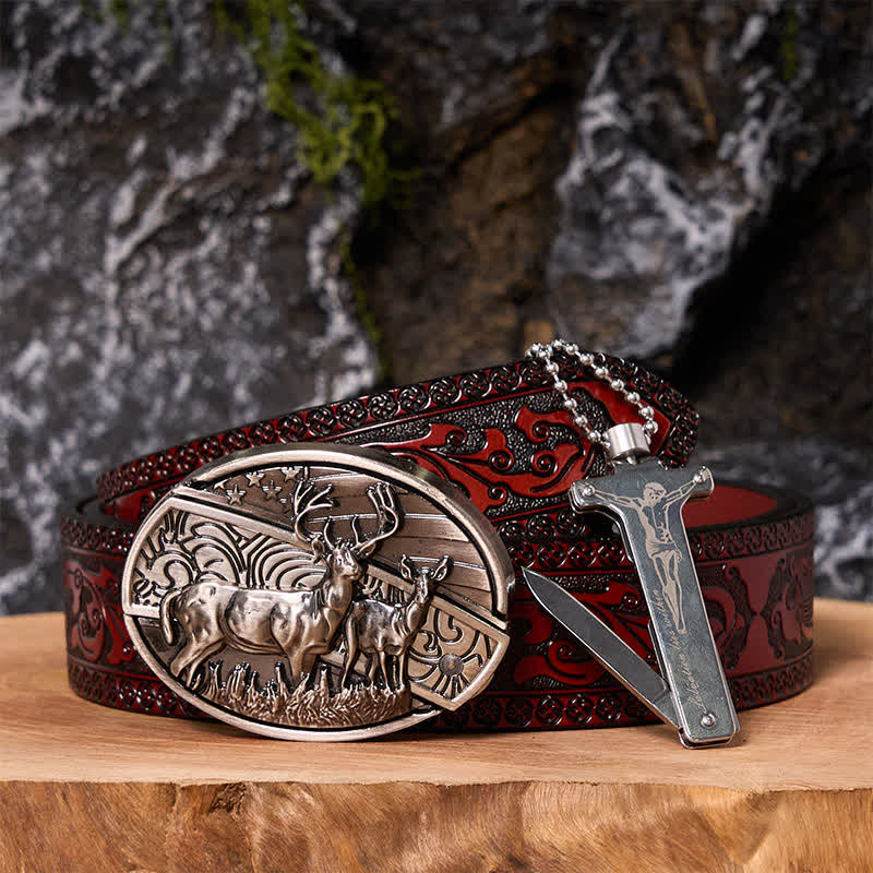 Poker Ace DIY Hidden Knife Belt Buckle Black Ice Lighter Bundle Set