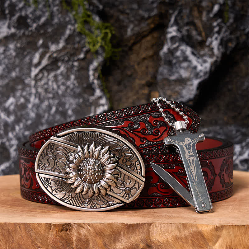 Poker Ace DIY Hidden Knife Belt Buckle Black Ice Lighter Bundle Set