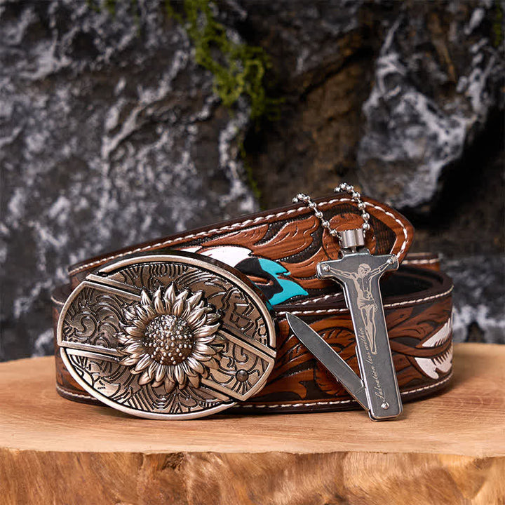 Poker Ace DIY Hidden Knife Belt Buckle Black Ice Lighter Bundle Set