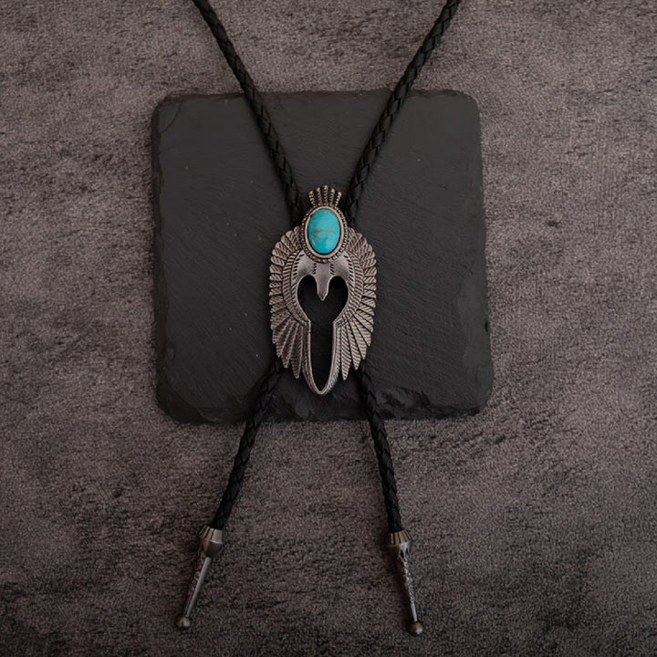 Vintage Turquoise Angel's Wings Bolo Tie