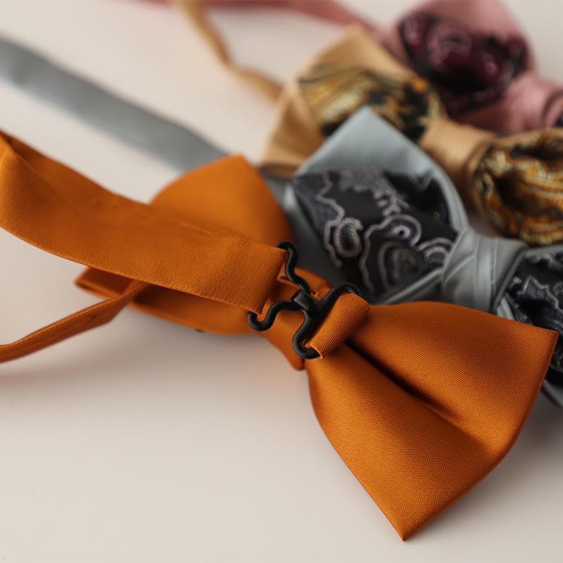 Paisley Adjustable Strap Two-Layer Satin Bow Tie