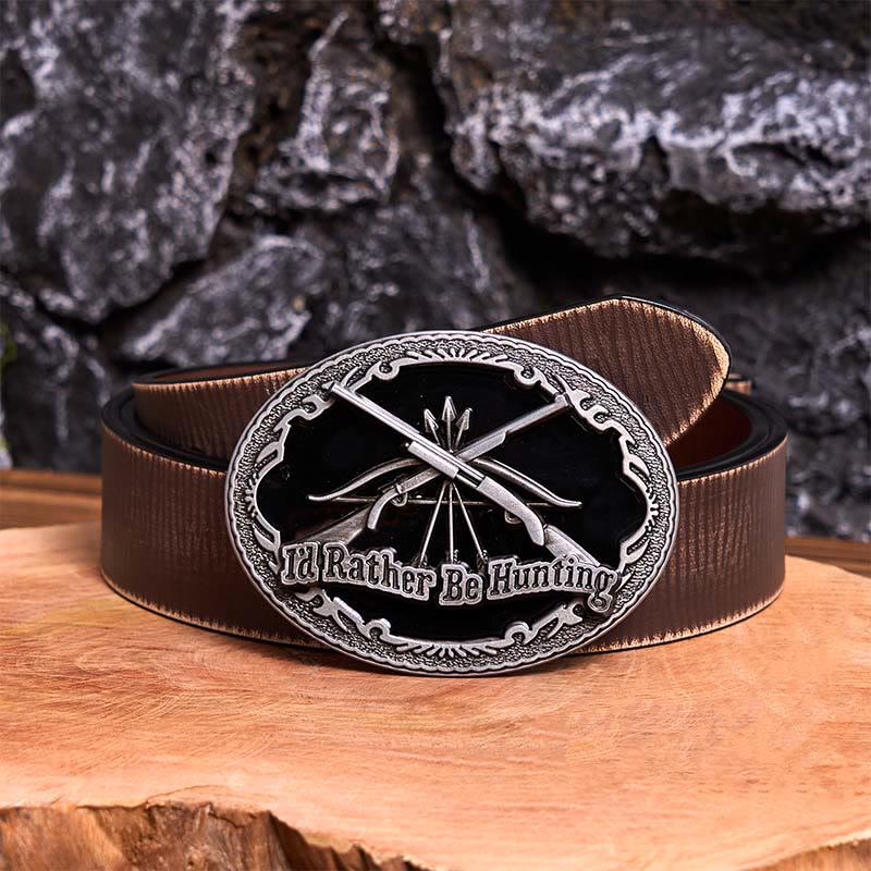 I'd Rather Be Hunting Gun DIY Buckle Leather Belt