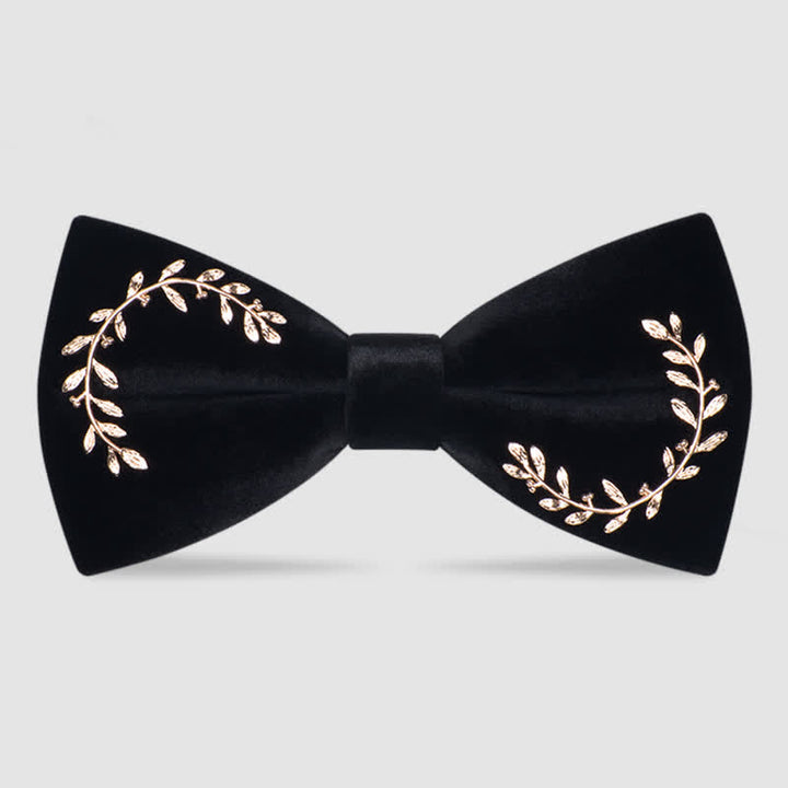 Men's Vine Leaves Velvet Bow Tie