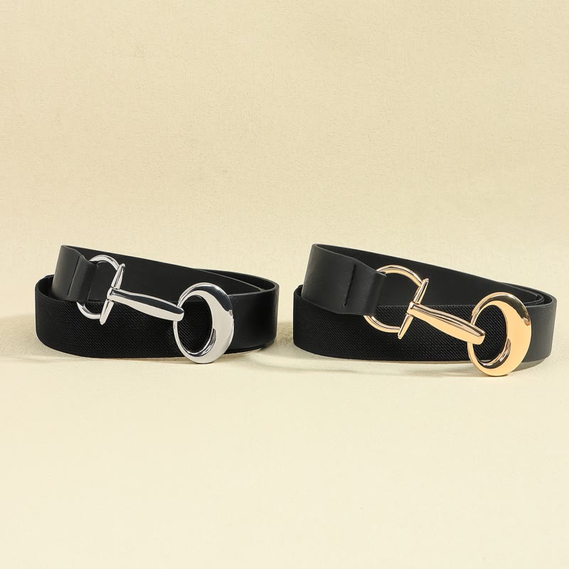 Women's Horseshoe Buckle Belt Simple Leather Belt