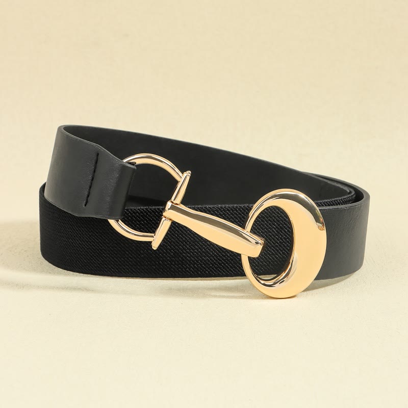 Women's Horseshoe Buckle Belt Simple Leather Belt
