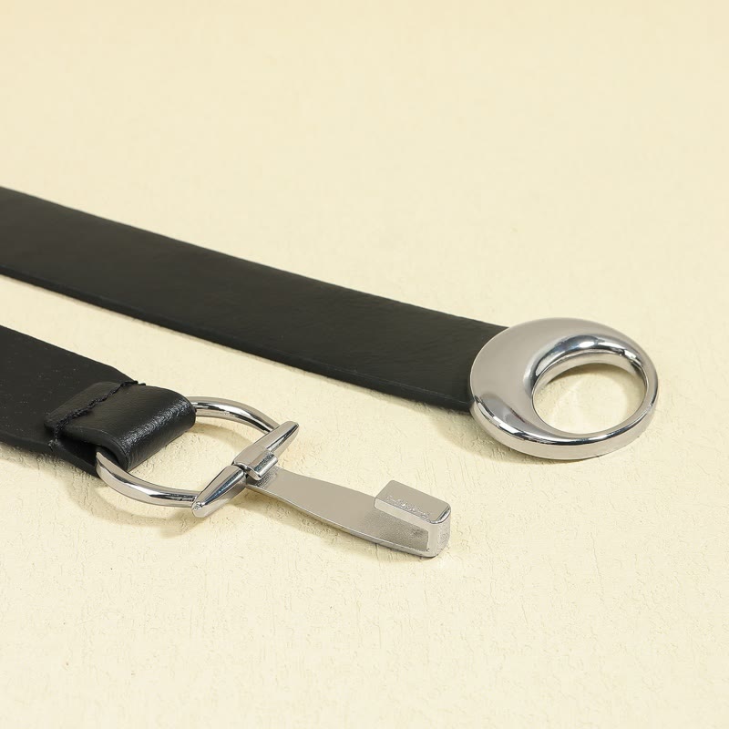 Women's Horseshoe Buckle Belt Simple Leather Belt