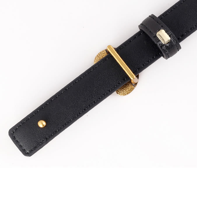 Women's Horseshoe Buckle Belt Leather Skinny Belt