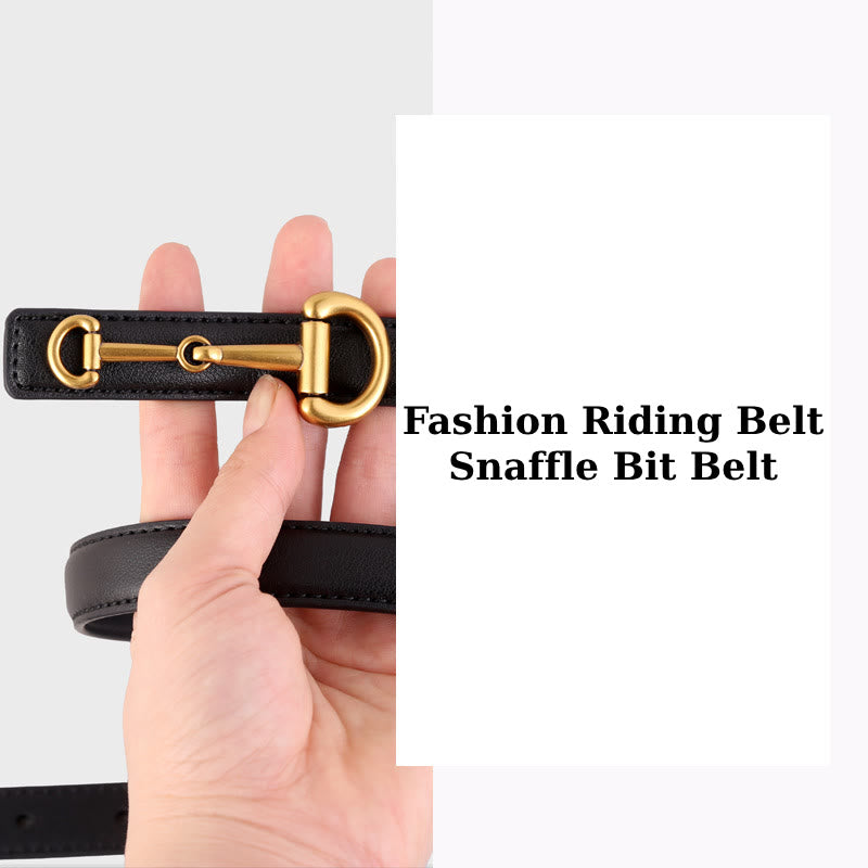Women's Horseshoe Buckle Belt Leather Skinny Belt