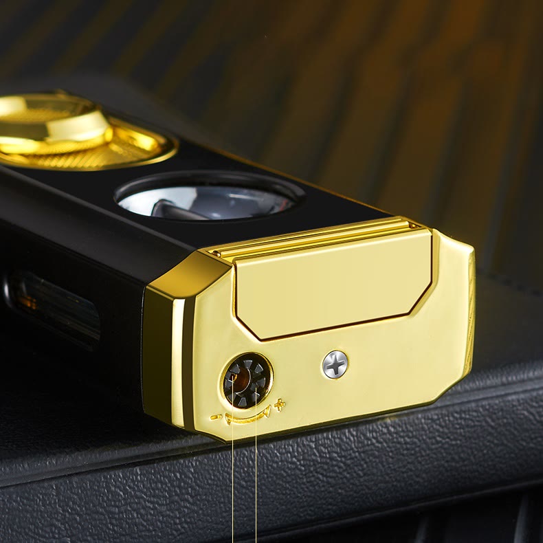 3 In 1 Triple Burner Lighter With Built-In Cigar Cutter